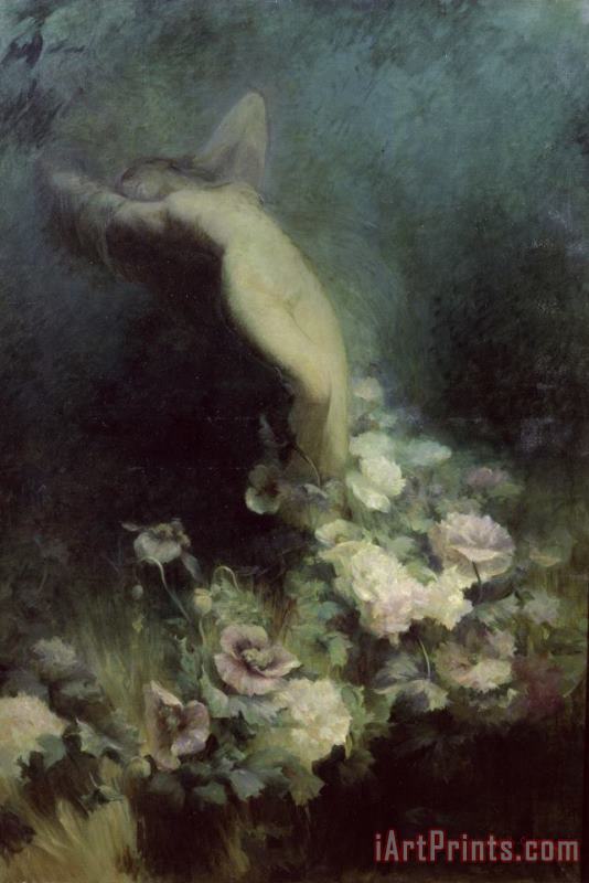 Les Fleurs du Sommeil painting - Achille Theodore Cesbron Les Fleurs du Sommeil Art Print