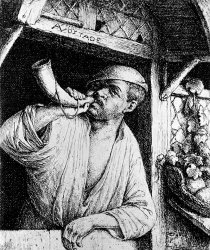Adriaen Van Ostade A Baker Sounding His Horn