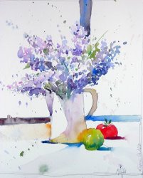 Andre Mehu Learning watercolor with Mr Reid