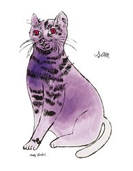 Andy Warhol 25 Cats Named Sam And One Blue Pussy by Andy Warhol C 1954 Purple Sam
