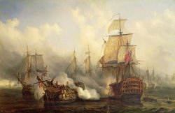 Auguste Etienne Francois Mayer The Redoutable at Trafalgar