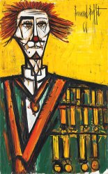 Bernard Buffet Clown Sur Fond Jaune, 1966