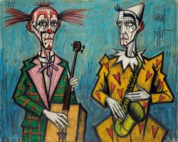 Bernard Buffet Deux Clowns, Saxophone, 1989