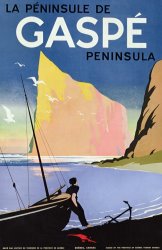 Canadian School Poster Advertising The Gaspe Peninsula Quebec Canada