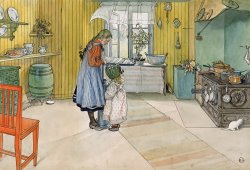 Carl Larsson The Kitchen From A Home Series