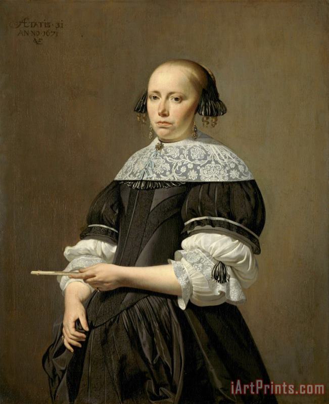 Caesar Boetius van Everdingen Portrait of Elisabeth Van Kessel, Wife of Willem Jacobsz Baert Art Painting