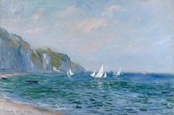 Claude Monet Cliffs and Sailboats at Pourville