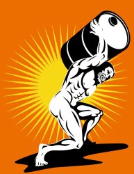 Collection 10 Atlas Carrying Barrel Drum of Oil Retro