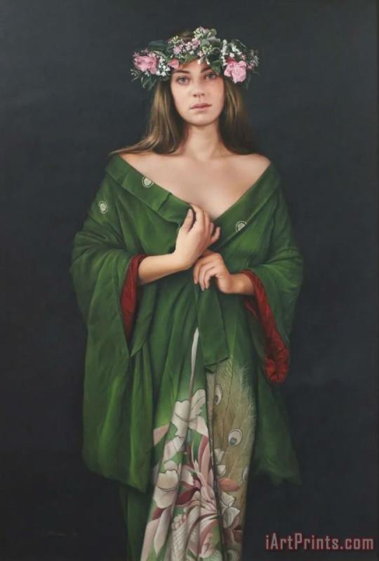 Duffy Sheridan Green Kimono Art Painting