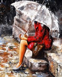 Emerico Toth Rainy day - Woman of New York