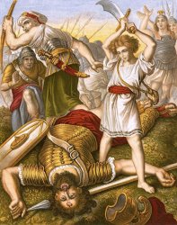 English School David Slaying Goliath