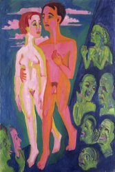 Ernst Ludwig Kirchner A Couple In Front Of A Crowd