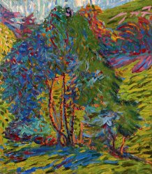 Ernst Ludwig Kirchner Waldstuck (recto); Bergwald Mit Haus (verso), 1906