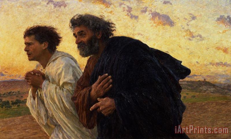 Eugene Burnand The Disciples Peter and John Running to the Sepulchre on the Morning of the Resurrection Art Painting