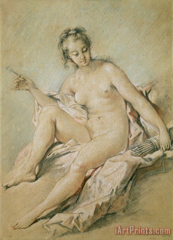 A study of Venus painting - Francois Boucher A study of Venus Art Print