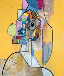 George Condo Multicolored Portrait, 2014