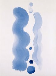 Georgia O'keeffe Untitled (curved Line And Round Spots Blue), 1976 1977