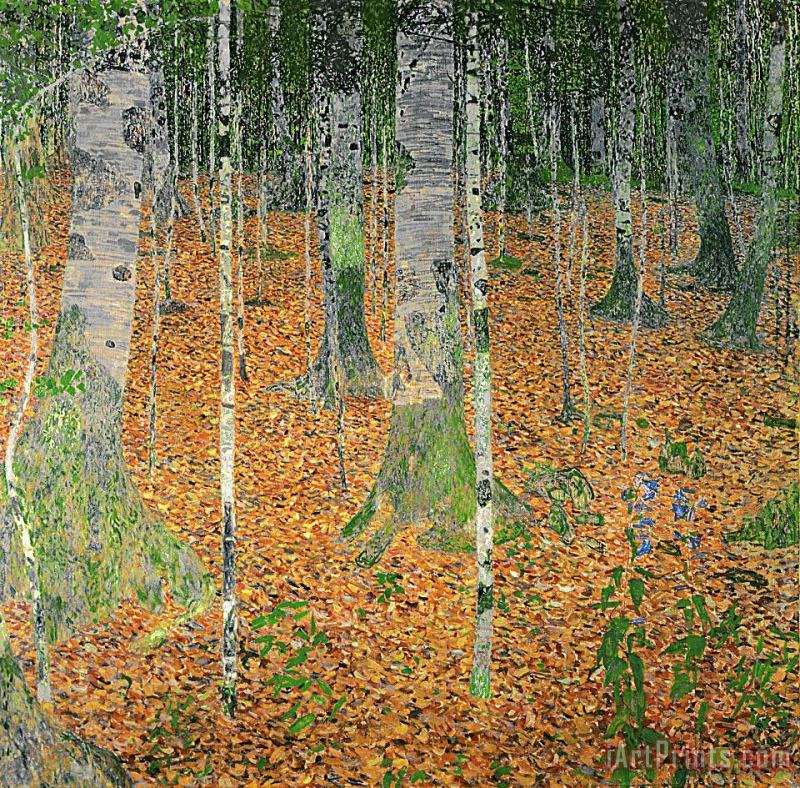 Gustav Klimt The Birch Wood Art Painting