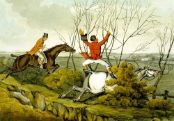 Henry Thomas Alken Plunging Through The Hedge From Qualified Horses And Unqualified Riders