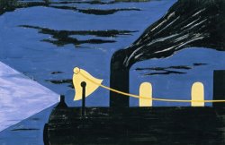 Jacob Lawrence The Migration Series, Panel No. 5: Migrants Were Advanced Passage on The Railroads, Paid for by Northern Industry. Northern Industry Was to Be Repaid 