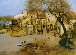 Jean Francois Raffaelli A Mediterranean Courtyard