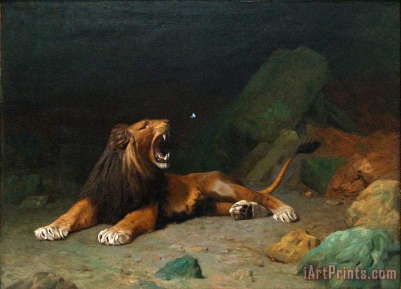 Jean Leon Gerome Lion Snapping at a Butterfly Art Print