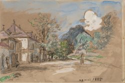 Johan Barthold Jongkind Le Village De Fontaine Avec Vue Sur Le Neron ( Recto ); Deux Etudes De Paysage ( Verso ), 1885