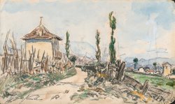 Johan Barthold Jongkind Paysage Aux Cypres, Dauphine ( Recto ); Etudes De Personnages ( Verso ), 1884