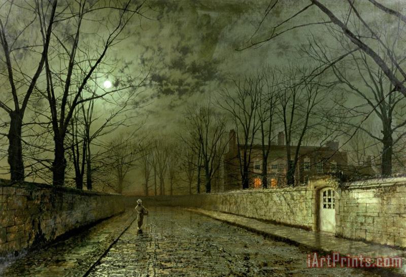 Silver Moonlight painting - John Atkinson Grimshaw Silver Moonlight Art Print