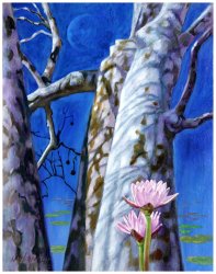 John Lautermilch Water Lilies and Sycamores