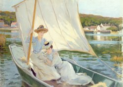 Jules Cayron Ladies in a Sailing Boat