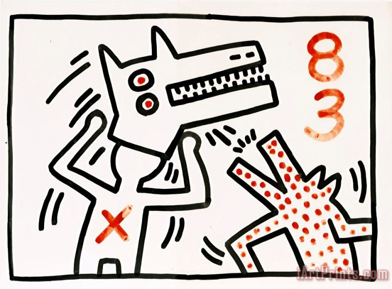 Untitled painting - Keith Haring Untitled Art Print Untitled painting - Keith Haring Untitled Art Print