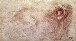 Leonardo da Vinci Sketch Of A Roaring Lion