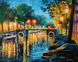 Leonid Afremov Amsterdam's Reflect