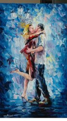 Leonid Afremov Rainy Kiss