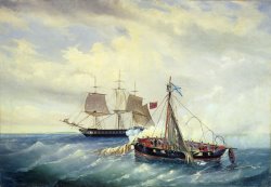 Leonid Demyanovich Blinov Battle between the Russian ship Opyt and a British frigate off the coast of Nargen Island