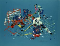 Leroy Neiman Blue Hockey