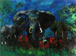 Leroy Neiman Elephant Stampede
