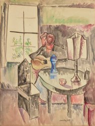 Man Ray Ridgefield Interior (donna Playing The Guitar), 1914