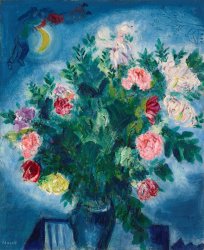 Marc Chagall Bouquet De Fleurs Avec Amoureux, 1927