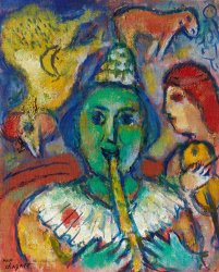 Marc Chagall Le Clown Flutiste Au Coq