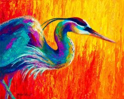 Marion Rose Stalking The Marsh - Great Blue Heron