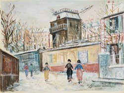 Maurice Utrillo Le Moulin De La Galette Sous La Neige