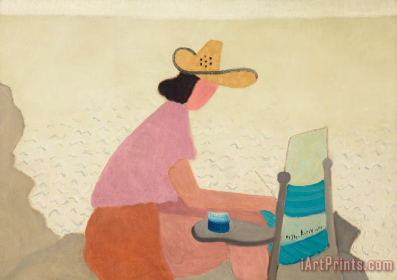Woman by The Sea, 1944 painting - Milton Avery Woman by The Sea, 1944 Art Print