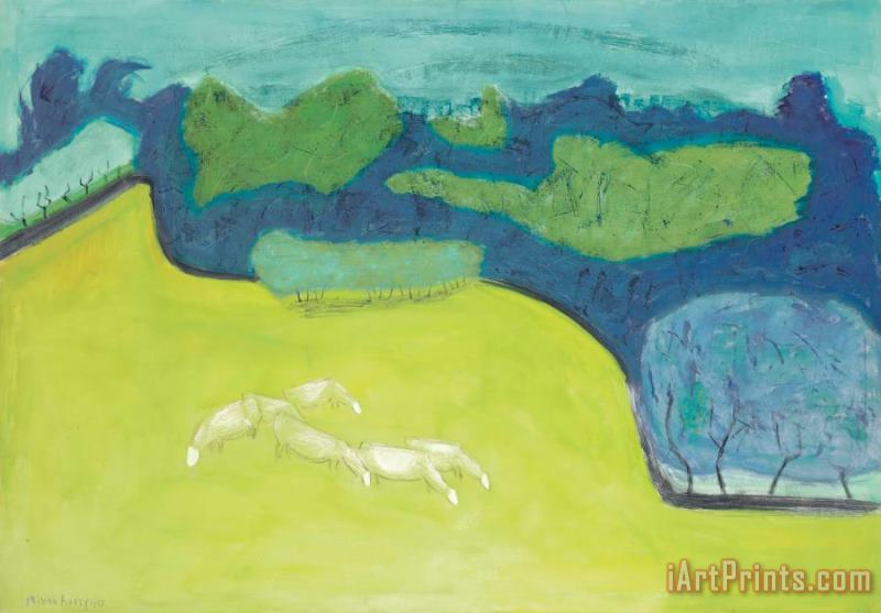 Yellow Meadow, 1955 painting - Milton Avery Yellow Meadow, 1955 Art Print