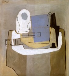 Pablo Picasso Guitar Bottle And Fruit Bowl C 1921