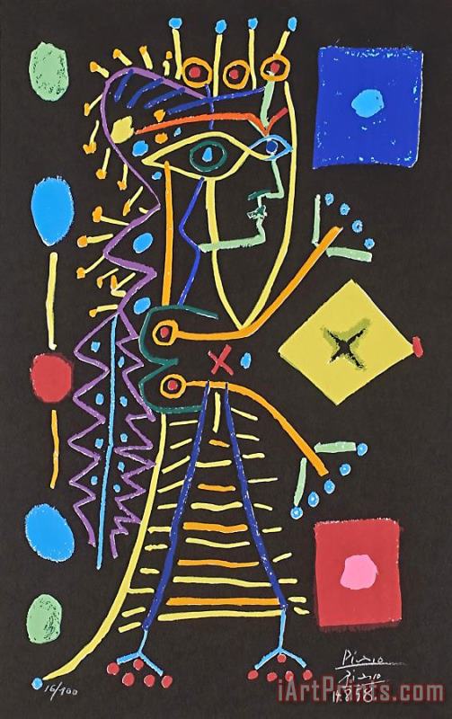 La Femme Aux Des (jacqueline) , 1958 painting - Pablo Picasso La Femme Aux Des (jacqueline) , 1958 Art Print