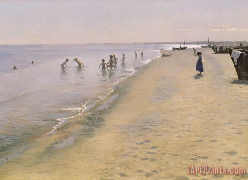 Peder Severin Kroyer Summer Day at the South Beach of Skagen Art Print