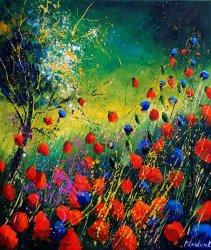 Pol Ledent Red And Blue Poppies