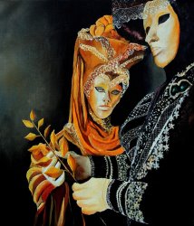 Pol Ledent Two masks in Venice